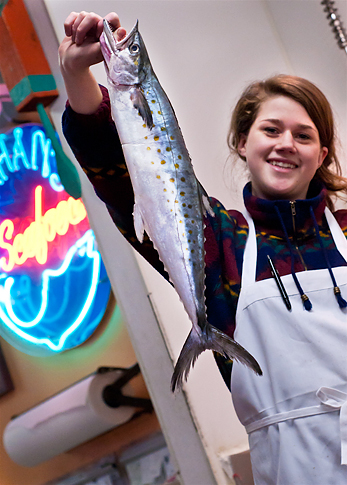 sarah holding spanish mackerel